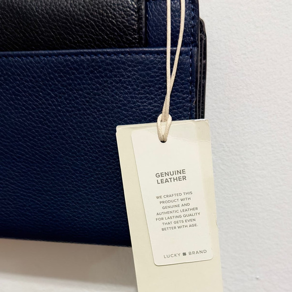 NWT: Lucky Brand - Women's Leather, Navy Blazer, Convertible, Azbi Crossbody Bag - Picture 4 of 9